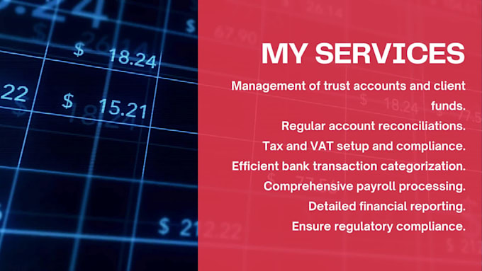 provide financial reports for professionals and restaurant services