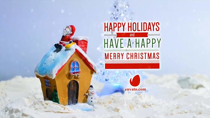 put logo and text in christmas promo short video