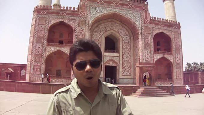 record a video at mughal king akbar royal palace