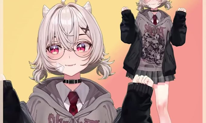 draw 2d vtuber model rig live 2d vtuber model 2d vtuber character animation