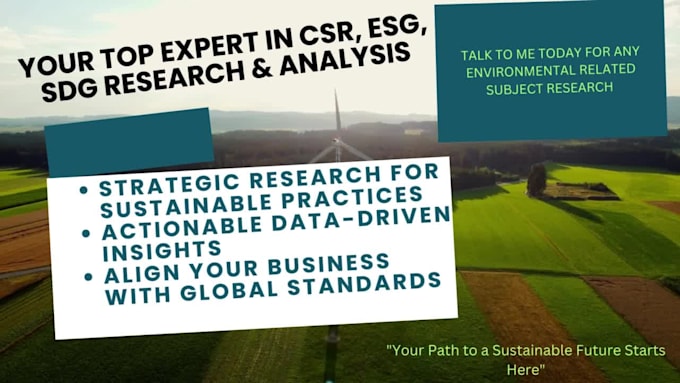 expertly research on urgent sustainability, csr, sdgs, esg, ems