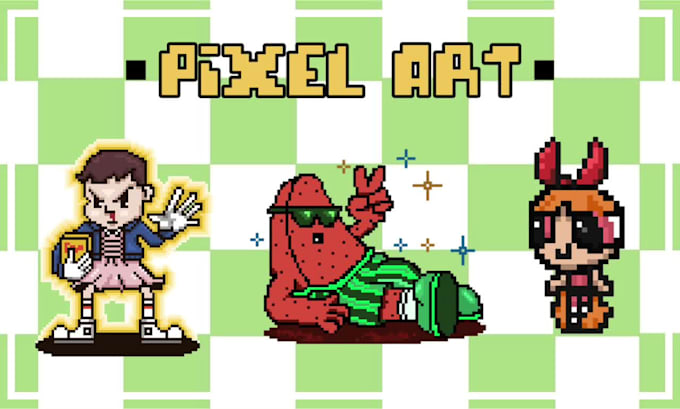 create pixel art character drawing or illustration design