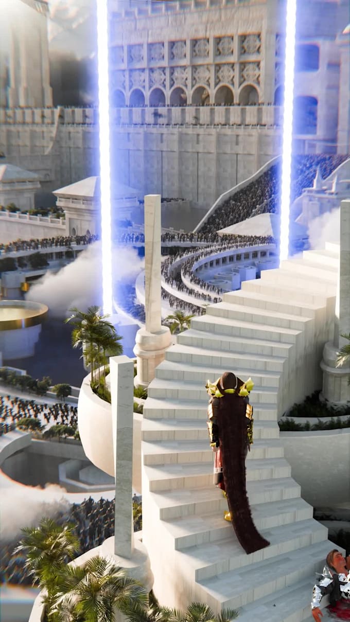 do modelling of temple and large kingdoms in blender and unreal