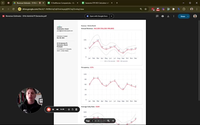 provide str revenue projection and listing compset