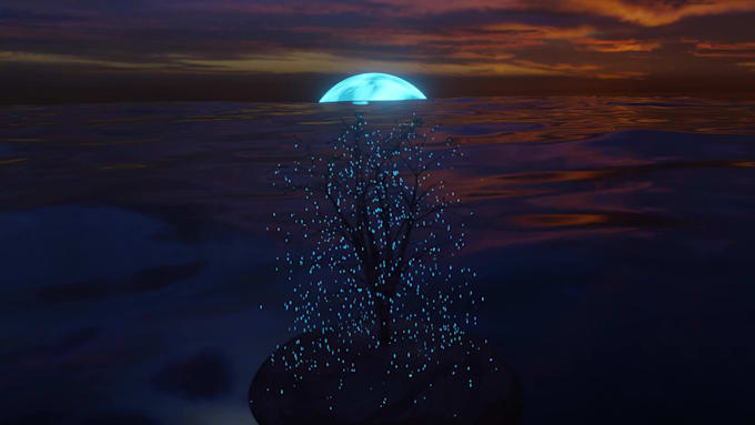 abstract 3d sunrises animation