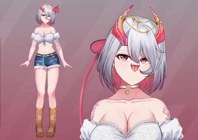 draw and rig 2d vtuber model, 2d vtuber rigging, anime model, png vtuber model