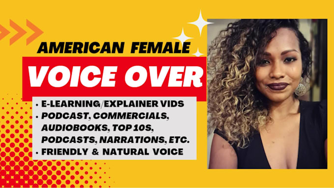 record an american female voice over for your youtube videos