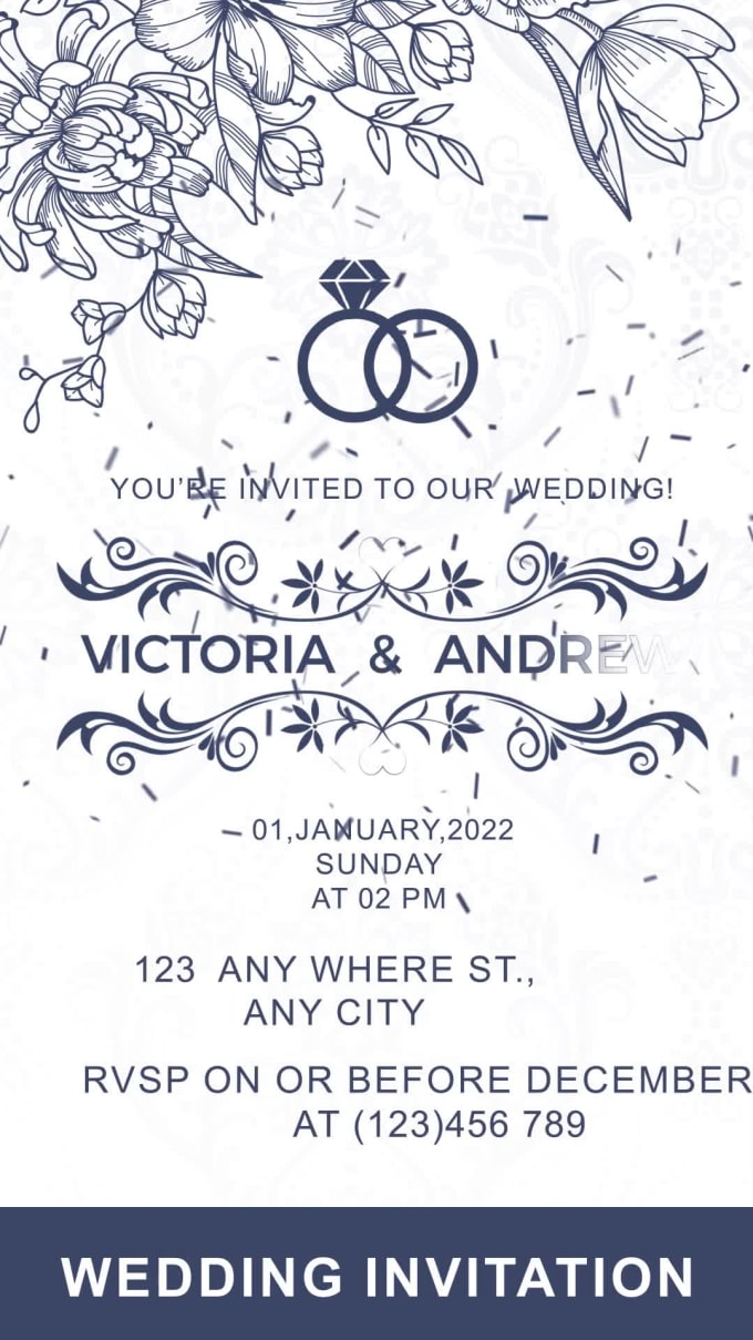 Design wedding invitation for whatsapp by Rizwanvfx | Fiverr