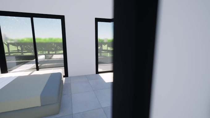 design house exterior model, 3d rendering, walkthrough