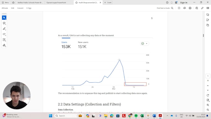 audit or set up google analytics ga4