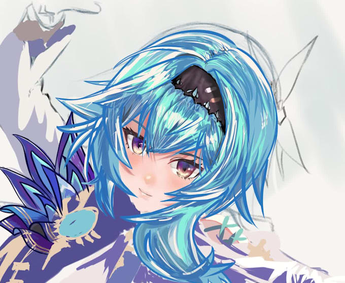 create 2d digital art in clip studio paint or procreate