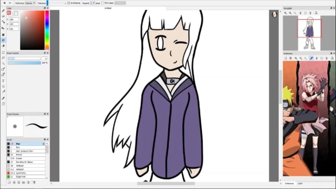 Make a digital anime drawing with a time lapse by Masterfullart | Fiverr