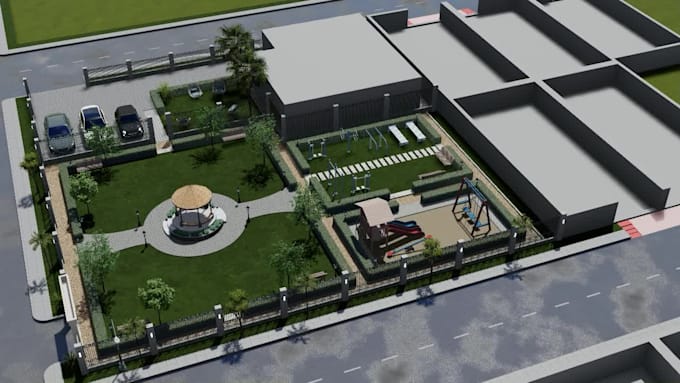 create hyper realistic 3d model, rendering  of exterior and interior design