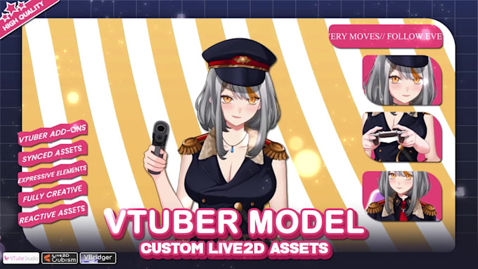 create custom vtuber assets, props and live2d add ons for your model