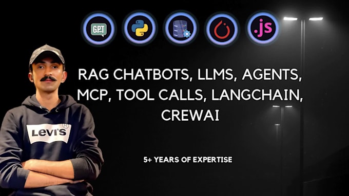 develop custom ai rag chatbot using langchain, crewai , ai agent, mcp support
