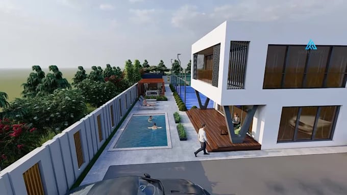 do exterior 3d rendering, 3d view and interior design