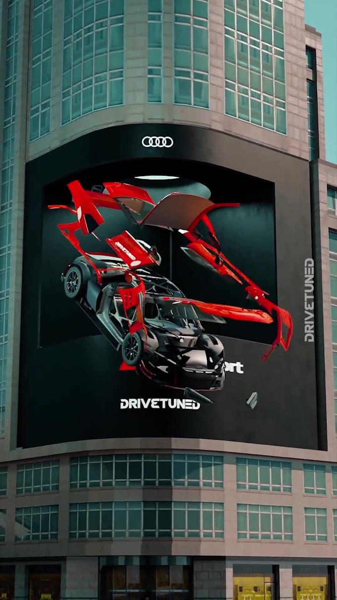 create 3d billboard animation anamorphic cgi animation and car animations