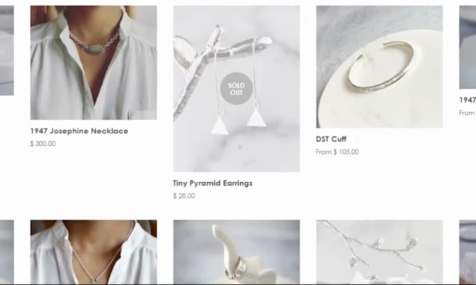 design jewelry shopify store, luxury, ring, necklace dropshipping store