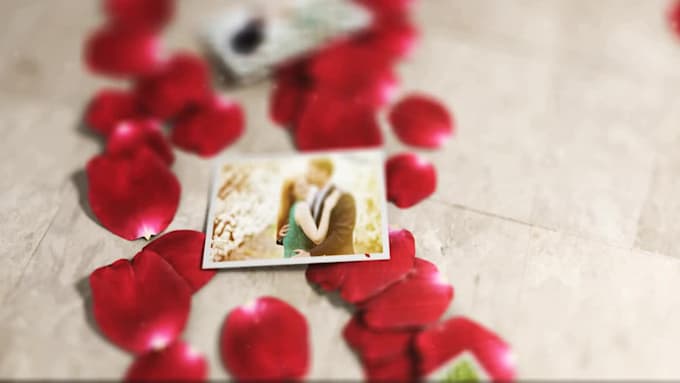 create a romantic video with rose petals