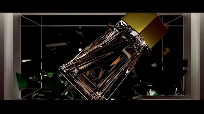 3d product animations glass, beauty, perfume, cgi, shopify and amazon video ads