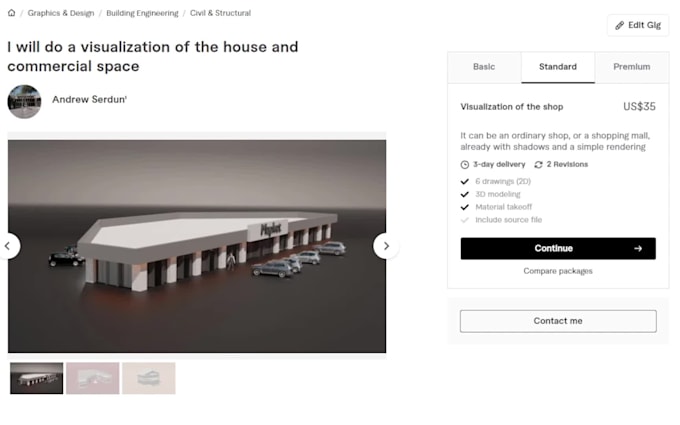 Do a 3d visualization of the house by Denelfik | Fiverr