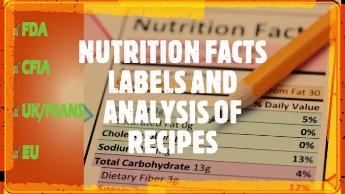 create nutrition facts label and do nutritional analysis