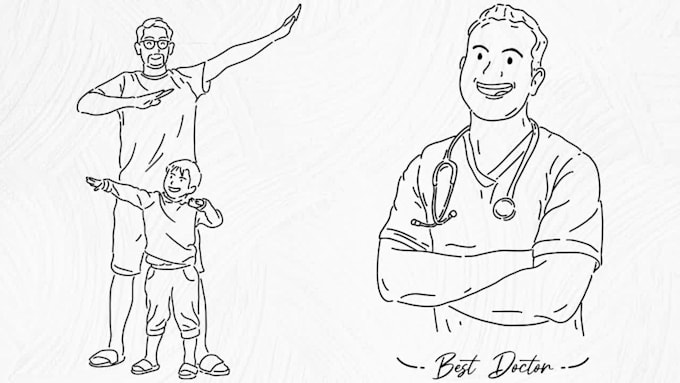 draw your photo to artistic line art illustration