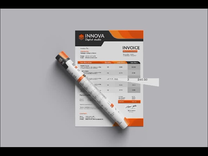design custom invoice, letterhead, receipt, price list