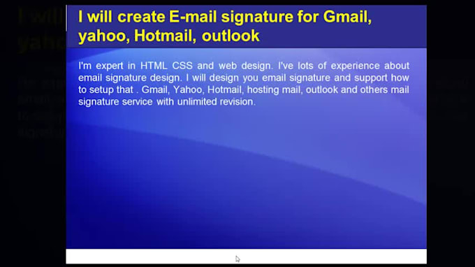 create email signature for gmail yahoo hotmail  outlook