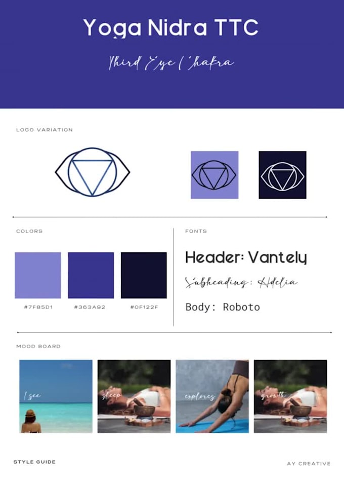 create a brand identity for yoga teachers