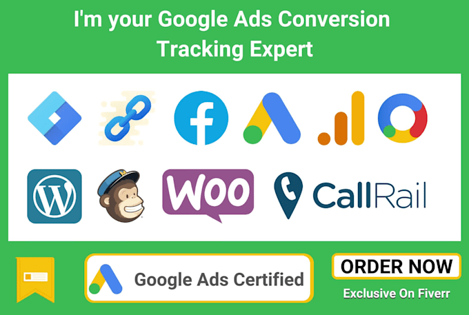 set up conversion tracking, call tracking,  tag manager, analytics