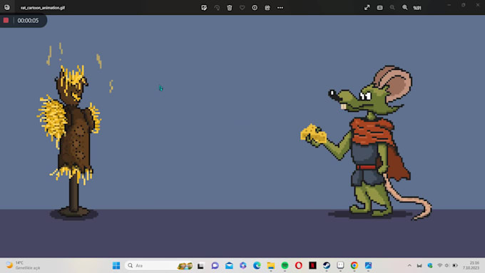 do pixel art character designs and character animations