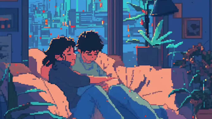create retro 8bit style pixel art background illustrations pixel art animation