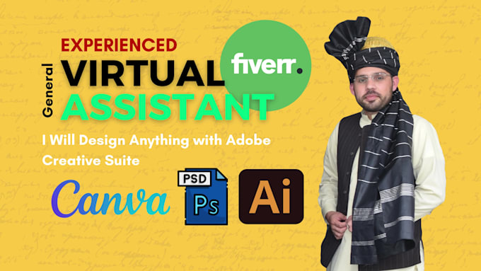 expert virtual assistant for adobe illustrator, photoshop, canva