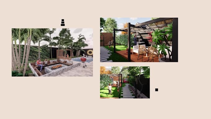 create 2d and 3d landscape design for your villa or backyard
