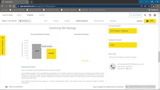design solar pv system using opensolar