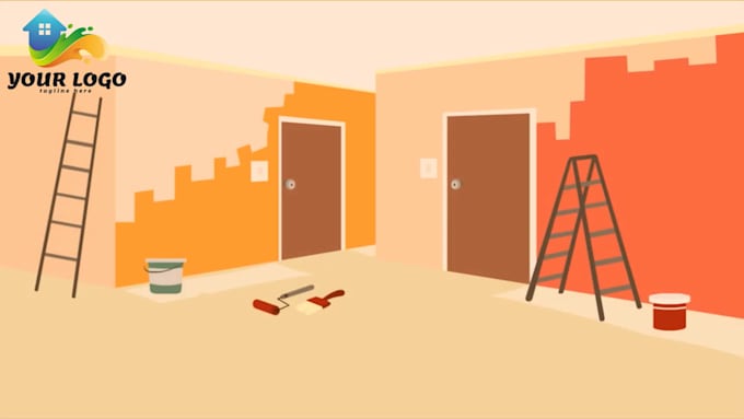 make painting contractor or painter service 2d animated promo video