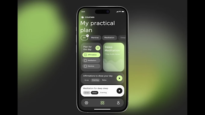build meditation app, affirmation app, yoga app for android and ios platform