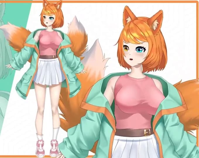 draw and rig live2d vtuber model, 2d vtuber model, anime vtuber commission