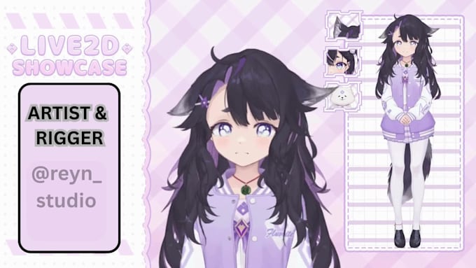 design and rig pro live2d vtuber model for vtuber studio