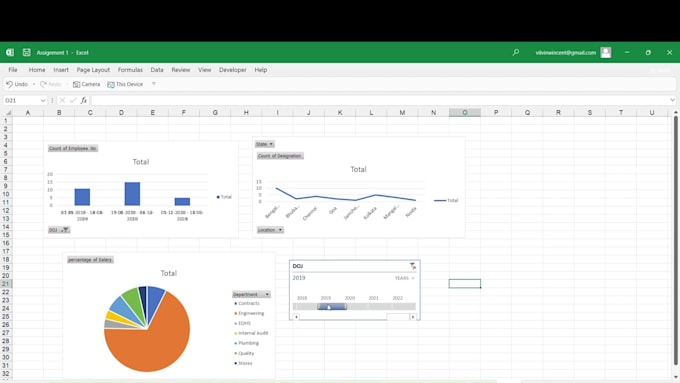 create excel chart, graphs, pivot tables, dashboard