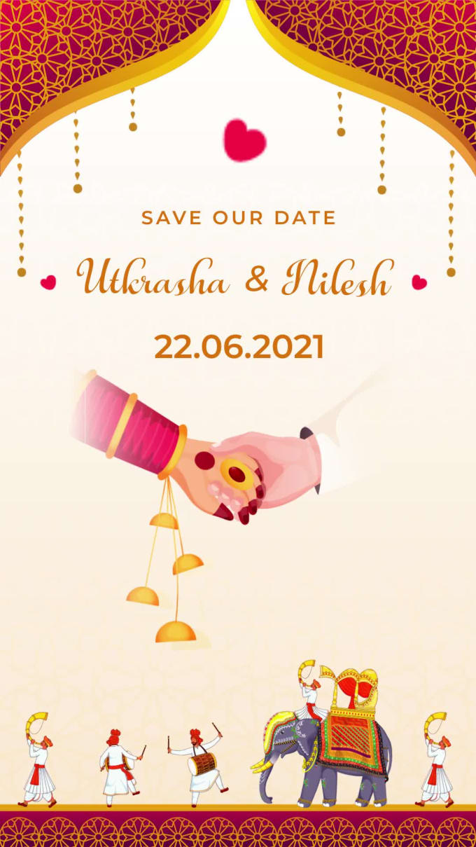 Make indian video wedding invitation by Cardjunction | Fiverr