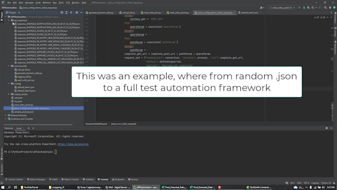 Create api test framework from random json input source by ...