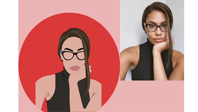 draw digital flat fashion or portrait illustration