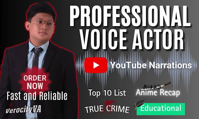 do a youthful male voice over for youtube narration