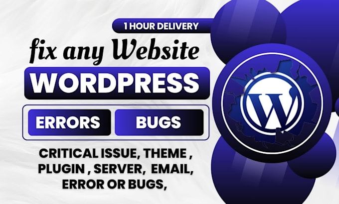 fix website error, wordpress error, or critical issue