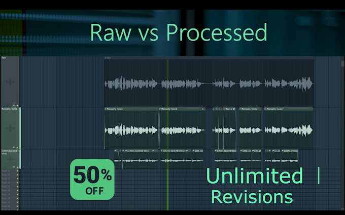 tune with melodyne, mix, and process to sit in the mix