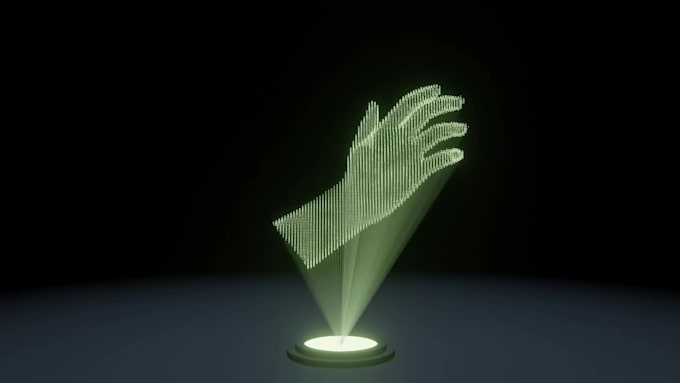 make unique 3d logo and creative object animation for hologram fan