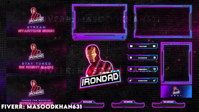 design twitch animated overlay for your stream