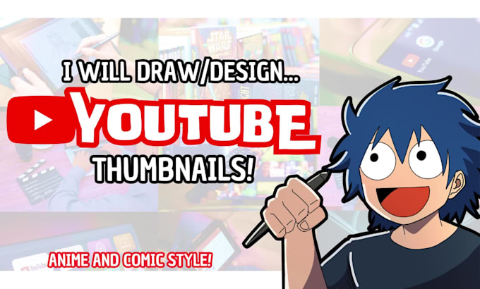 design or draw custom youtube thumbnails for your channel